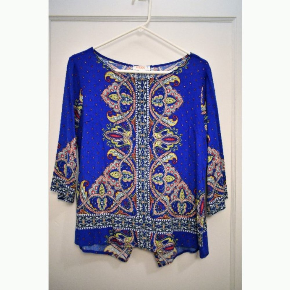Renee C Stitch Fix 3/4 sleeve top bohemian hippie